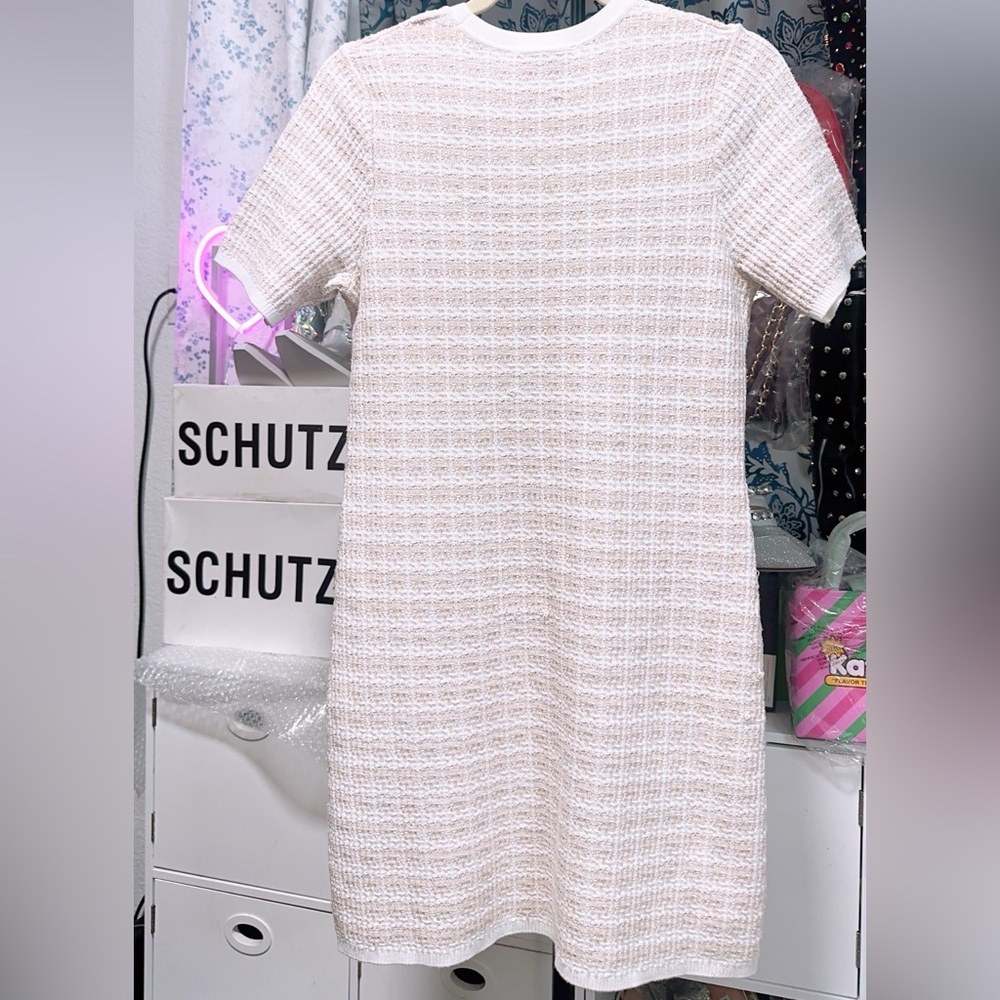 EVER NEW thick soft TWEED Check Knit Minidress